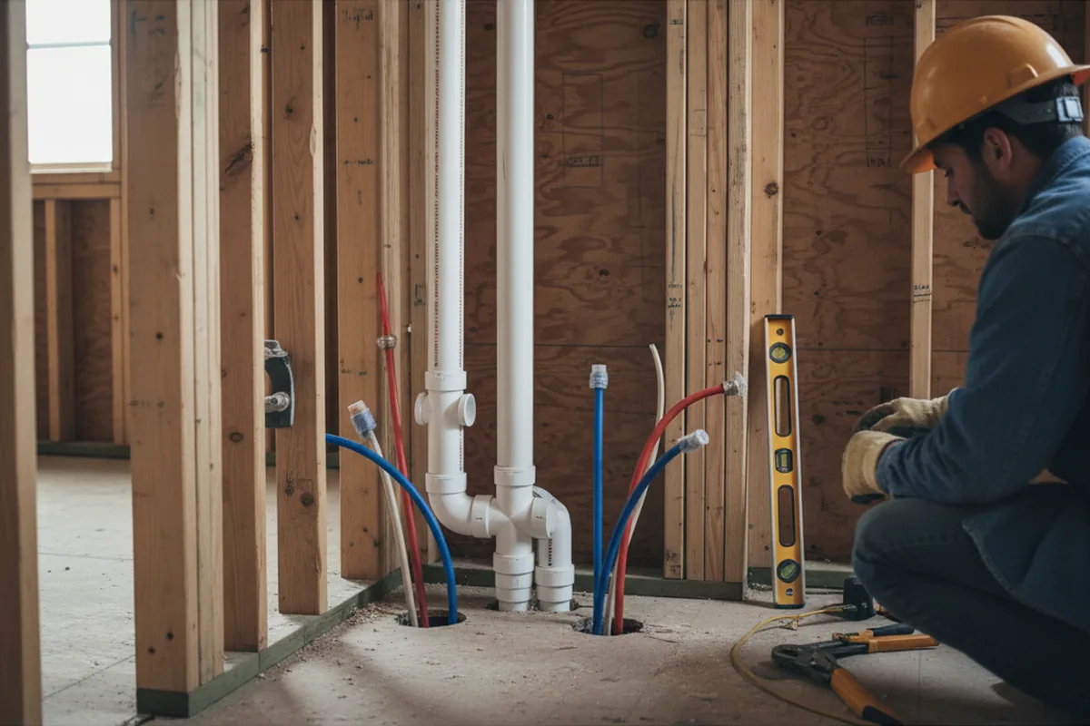 Drain and supply rough-in during Garbage Disposal Repair in De Soto